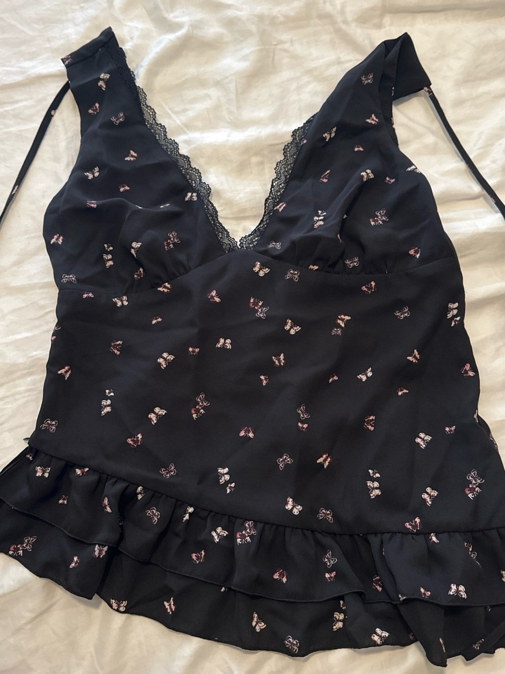 wild fable Black Top with butterfly design
